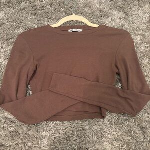 Brown Zara long sleeve top